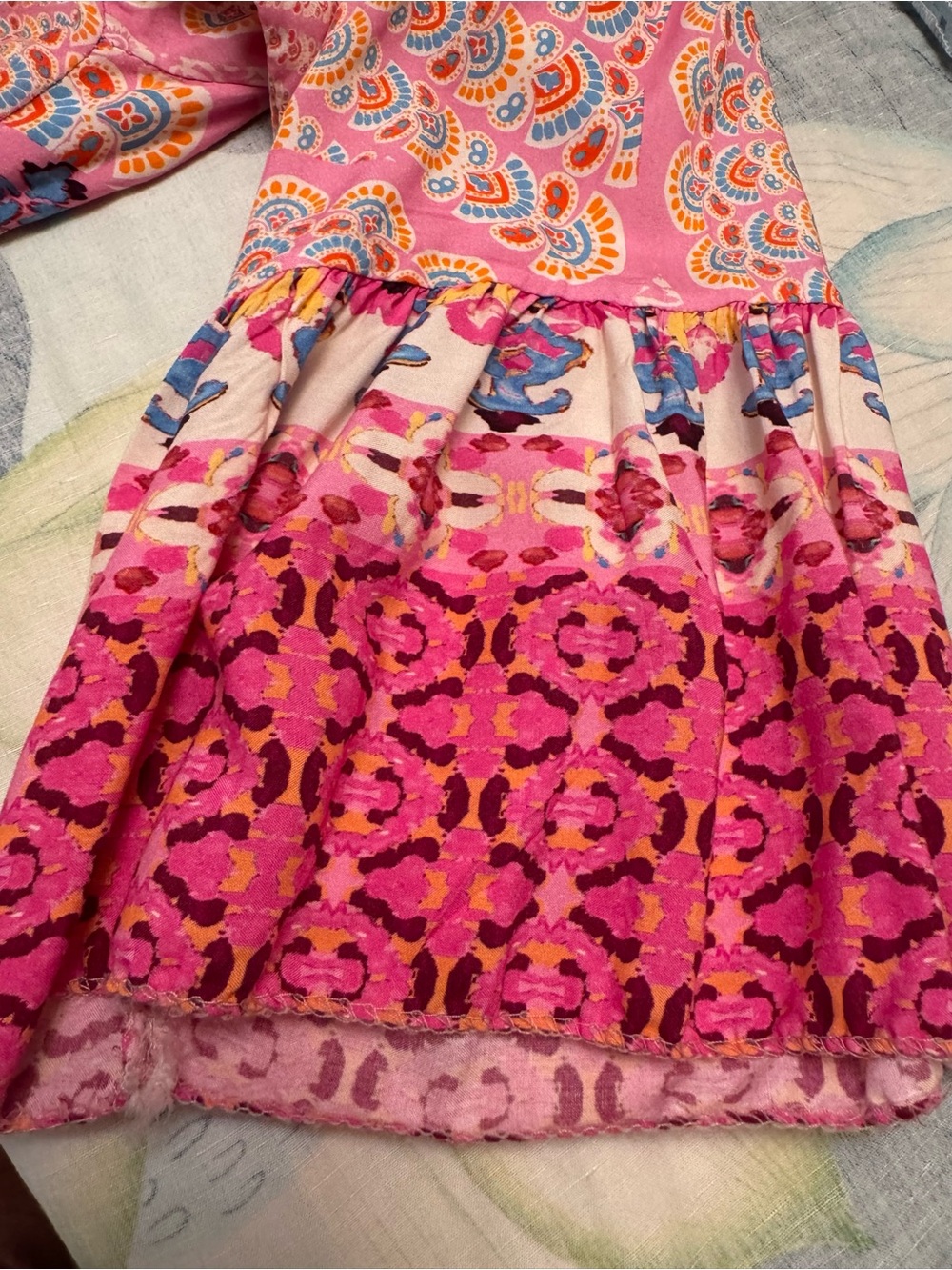 Pink Bohemian Maxi Dress with Mosaic Print  L-XL - Picture 4 of 6